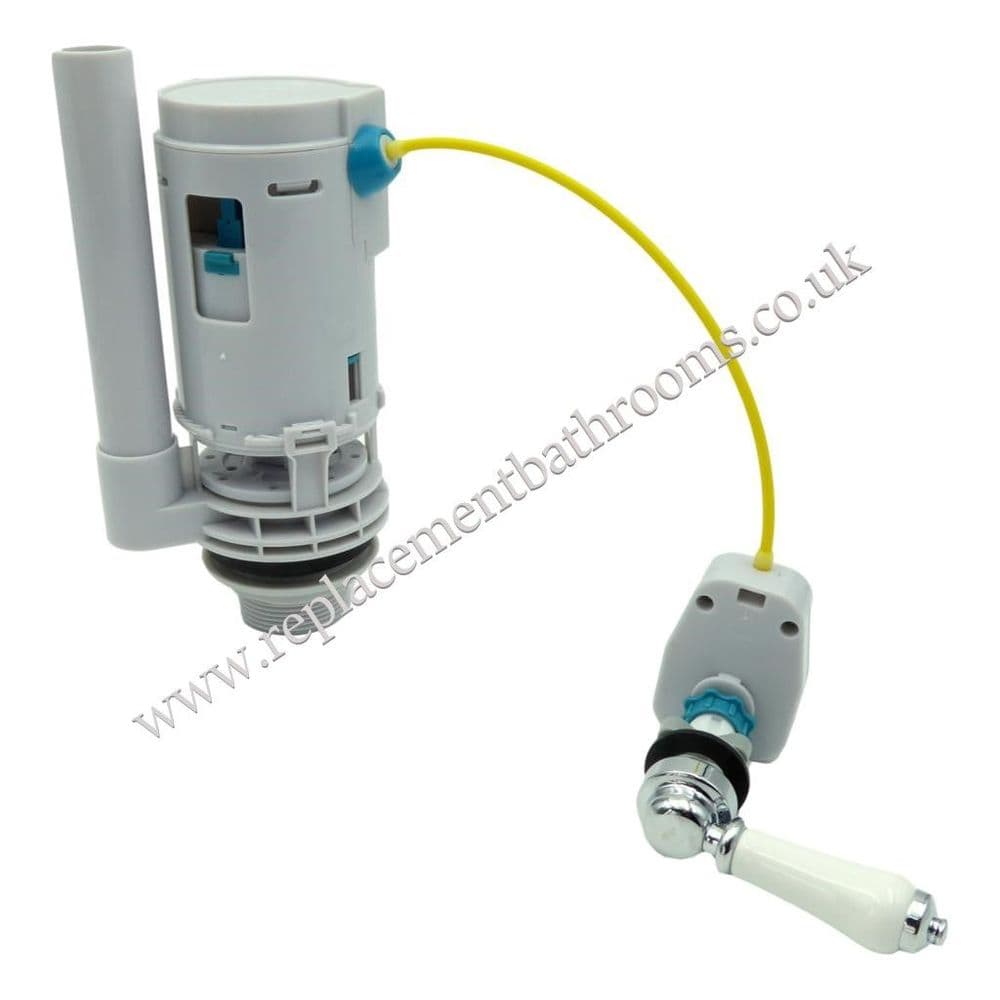 Cable operated dual flush outlet valve - lever operated