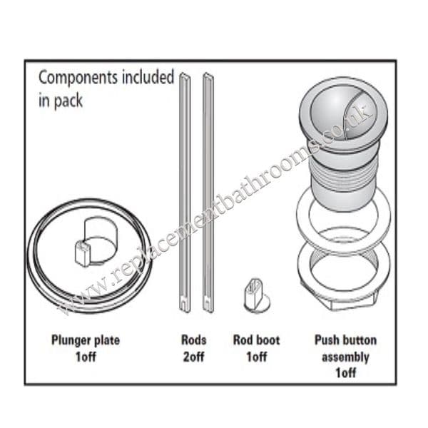IDEAL STANDARD Push Button Assembly long ratchet rods for Flush Valve ...