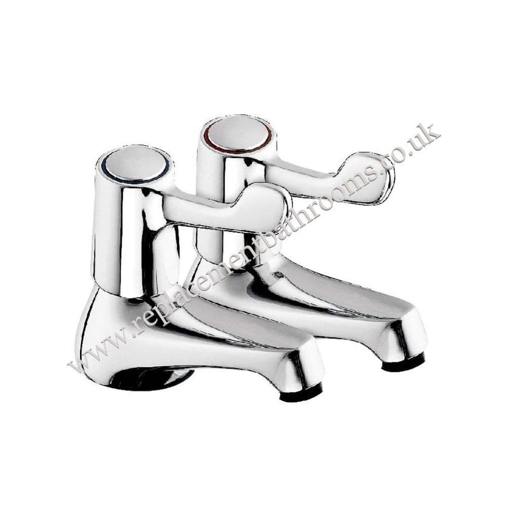 Lever operated basin pillar taps (pair)