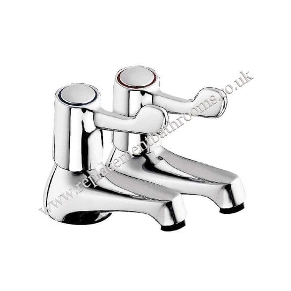 Lever operated basin pillar taps (pair)