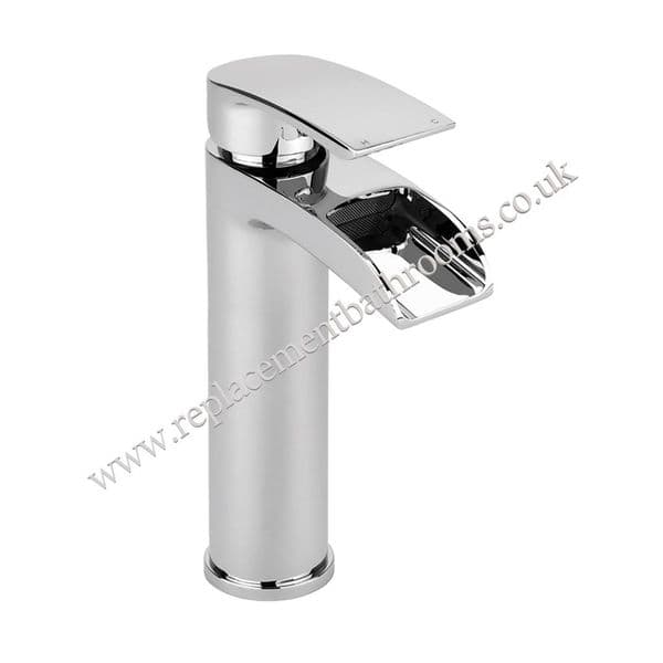 Modern round design waterfall tall mono basin mixer