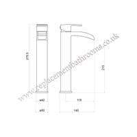 Modern round design waterfall tall mono basin mixer