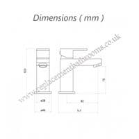 Modern square design, mini mono basin mixer, spout outlet