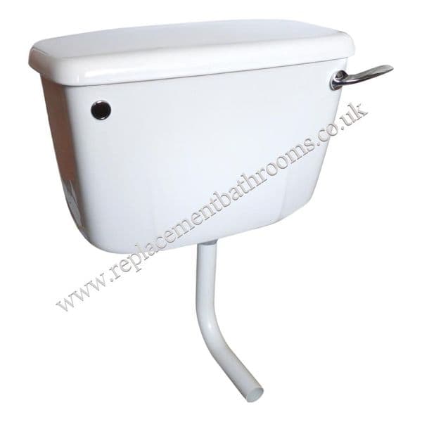 Old size LOW LEVEL WC toilet cistern (white)