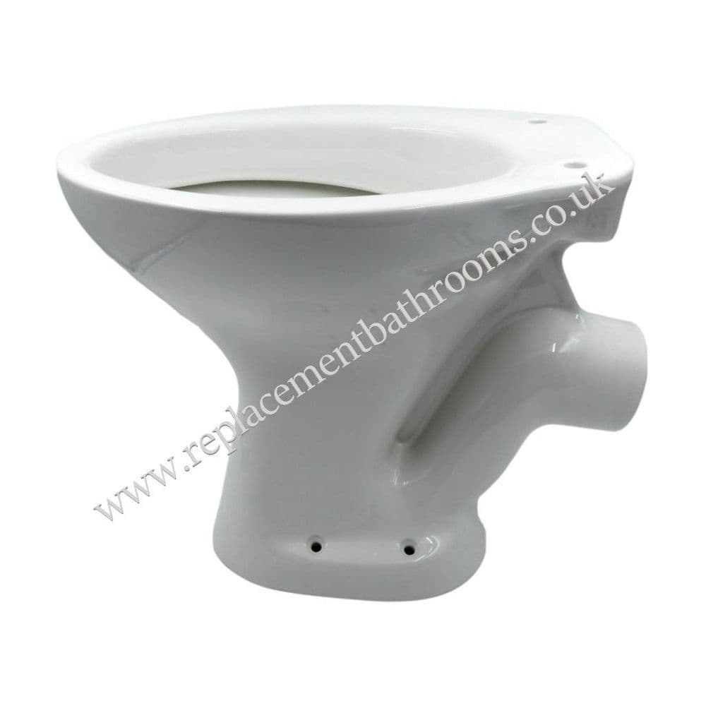 P TRAP LOW LEVEL WC TOILET PAN (White) 104 deg inclined outlet