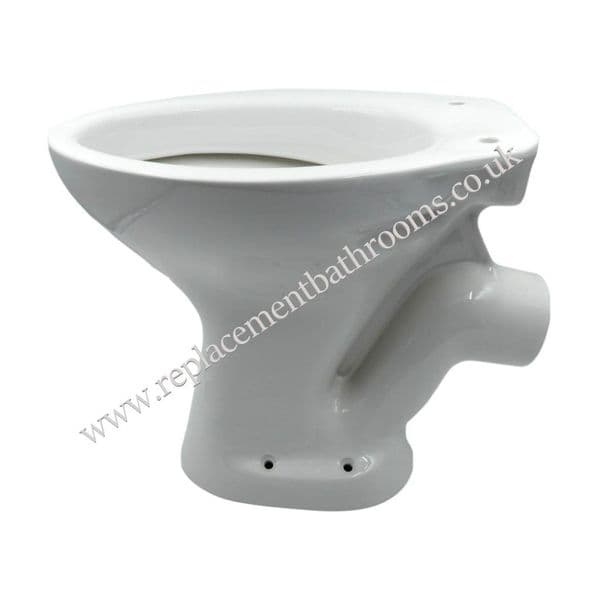 P TRAP LOW LEVEL WC TOILET PAN (White) 104 deg inclined outlet