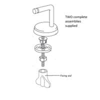 Pressalit TIVOLI fully adjustable toilet seat hinges pack (bottom fix)