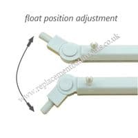 Replacement INLET VALVE (long arm ) for use in SPRING BATHROOMS (FORDHAMS) WC toilet cisterns