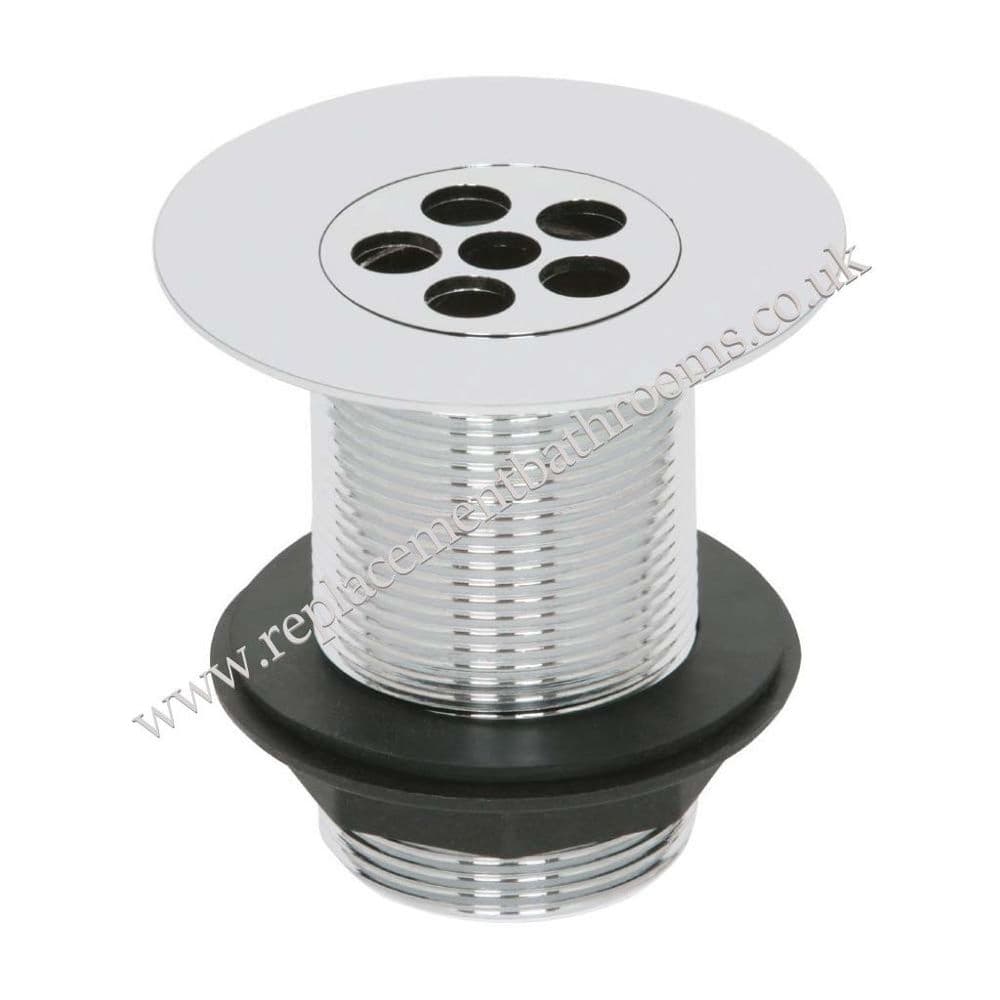 Shower waste, removable grid, 1 1/2" . Chrome on brass