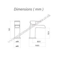 Square  design waterfall mini mono basin mixer