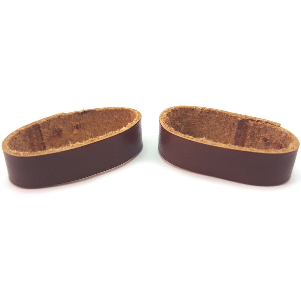 20mm Brown Leather Watch Strap Keeper Battery Buddy