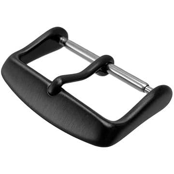 24mm Satin Black Stainless Steel Watch Strap Buckle
