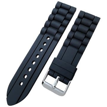 Black Silicone Watch Strap Bracelet Design 18mm-26mm