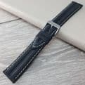 Black Suede Leather Watch Strap Water Resistant 16mm-22mm