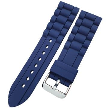 Blue Silicone Watch Strap Bracelet Design 18mm-26mm