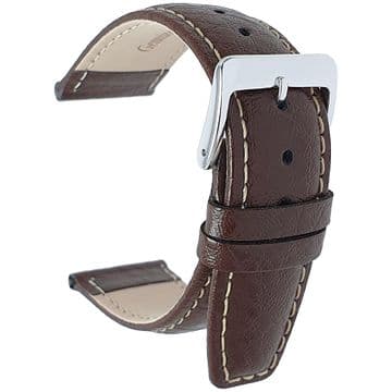 Brown Buffalo Grain Genuine Leather Watch Strap Size 18mm-22mm