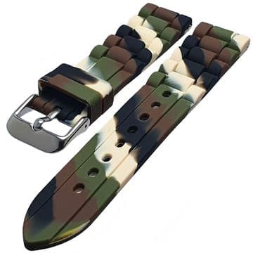 Camouflage Silicone Watch Strap Bracelet Design 18mm-26mm