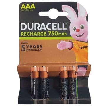 Duracell AAA 750 mAh 1.2V Ni-MH Rechargeable Batteries
