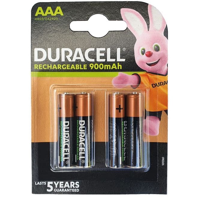 Duracell AAA 900mAh 1.2V NiMH Rechargeable Batteries | Battery Buddy
