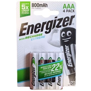 Energizer Extreme AAA 800 mAh 1.2V Ni-MH Rechargeable Batteries