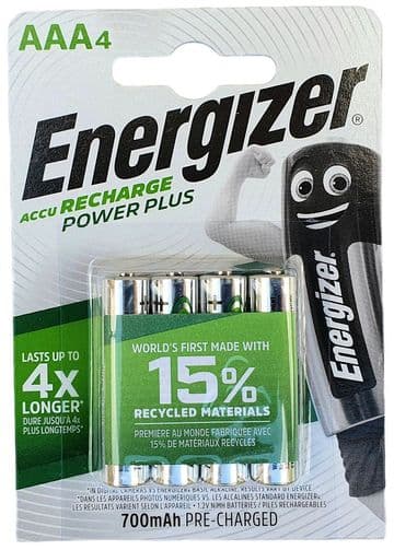 Energizer Power Plus AAA 700 mAh 1.2V Ni-MH Rechargeable Batteries