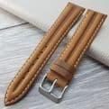 Genuine Suede Leather Watch Strap Water Resistant Tan 16mm-22mm