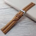 Genuine Suede Leather Watch Strap Water Resistant Tan 16mm-22mm