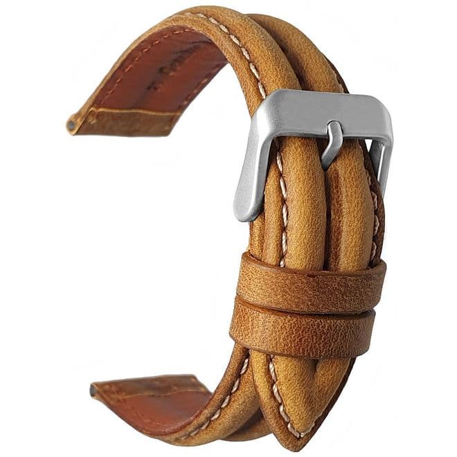 Genuine Suede Leather Watch Strap Water Resistant Tan 16mm-22mm