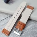 Light Brown Buffalo Grain Genuine Leather Watch Strap Size 18mm-20mm | Battery Buddy