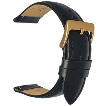 Luxury Italian Nappa Leather Watch Strap Black Size 12mm-20mm