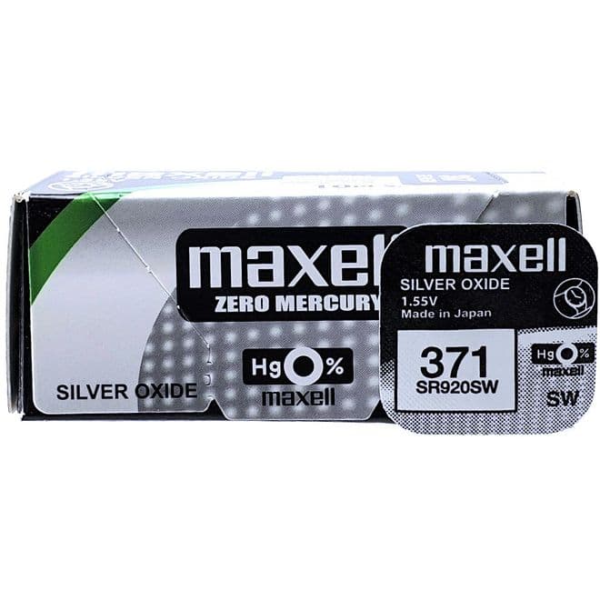 Maxell 371 SR920SW 1.5V Silver Oxide Watch Battery | Battery Buddy