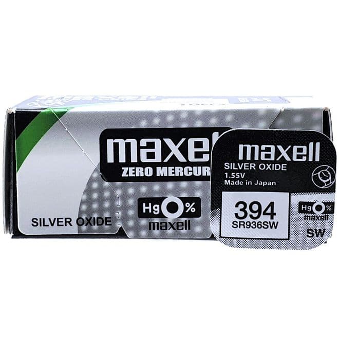 Maxell 394 SR936SW 1.5V Silver Oxide Watch Battery | Battery Buddy