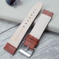 Mid Brown Buffalo Grain Genuine Leather Watch Strap Size 18mm-20mm | Battery Buddy