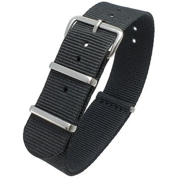 NATO G10 Black Nylon Watch Strap Band Stainless Steel Buckle Size 16mm-24mm