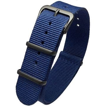 NATO G10 Blue Nylon Watch Strap Band Black Buckle Size 16mm-24mm