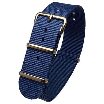 NATO G10 Blue Nylon Watch Strap Band Gun Metal Buckle Size 16mm-24mm