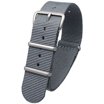 NATO G10 Grey Nylon Watch Strap Band Satin Grey Buckle Size 16mm-24mm