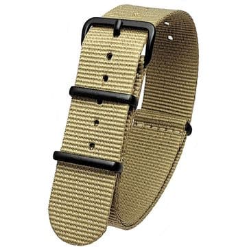 NATO G10 Khaki Nylon Watch Strap Band Black Buckle Size 16mm-24mm