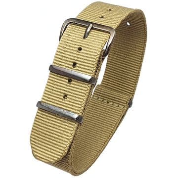 NATO G10 Khaki Nylon Watch Strap Band Gun Metal Buckle Size 16mm-24mm