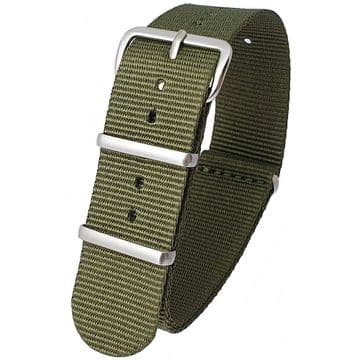 NATO G10 Olive Green Nylon Watch Strap Band Stainless Steel Buckle 16mm-24mm