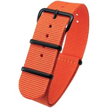 NATO G10 Orange Nylon Watch Strap Band Black Buckle Size 16mm-24mm