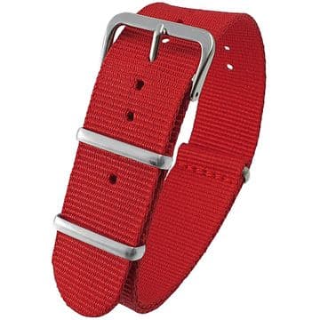 NATO G10 Red Nylon Watch Strap Band Stainless Steel Buckle Size 16mm-24mm