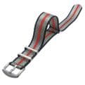 NATO G10 Seat Belt Weave Black Grey Red Watch Strap | Battery Buddy