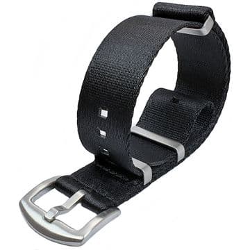 NATO G10 Watch Strap Seat Belt Weave Nylon Black Size 18mm-22mm