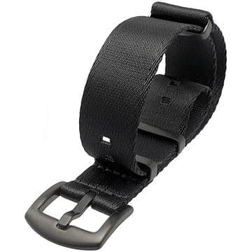NATO G10 Seat Belt Weave Black Nylon Watch Strap PVD Buckle Size 18mm-22mm