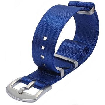 NATO G10 Watch Strap Seat Belt Weave Nylon Blue Size 18mm-22mm