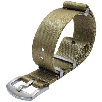 NATO G10 Watch Strap Seat Belt Weave Nylon Khaki Size 18mm-22mm