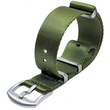 NATO G10 Watch Strap Seat Belt Weave Nylon Olive Green Size 18mm-22mm