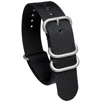 NATO Zulu Black Nylon Watch Strap Band Satin Buckle Size 18mm-24mm