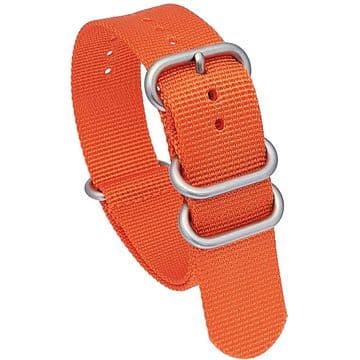 NATO Zulu Orange Nylon Watch Strap Band Satin Grey Size 20mm-22mm